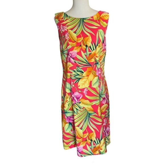 Ronni Nicole Dresses & Skirts - Vintage Ronnie Nicole by Ouida Floral Round Neck Sleeveless Sheath Dress Sz 8